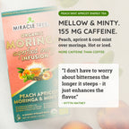 Organic Moringa Energy Tea - Peach Mint Apricot - Natural Coffee Alternative