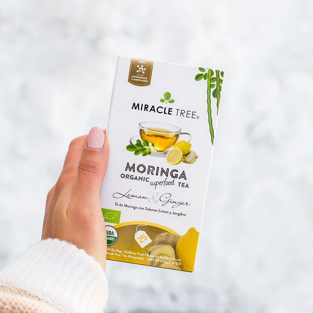 Organic Moringa Tea - Lemon & Ginger - Caffeine-Free Herbal Tea