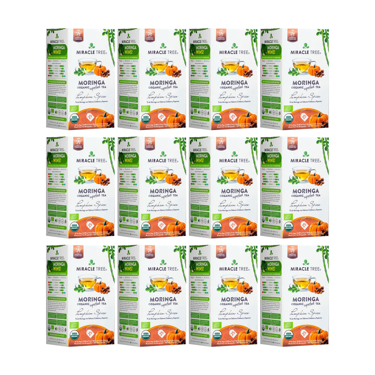 Organic Moringa Tea - Pumpkin Spice - Caffeine-Free Herbal Tea