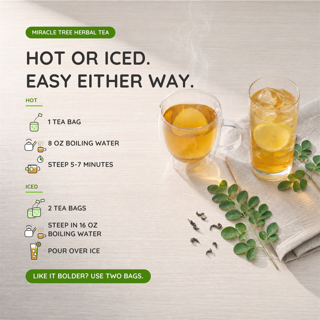 Organic Moringa Tea - Strawberry - Caffeine-Free Herbal Tea