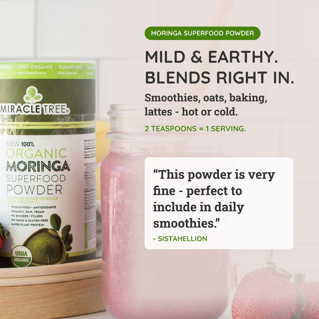 Organic Moringa Powder - 8oz Canister