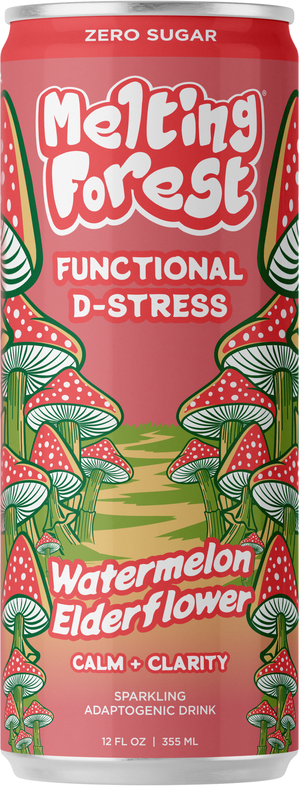 Mushroom D-Stress Drink 12 Pack - Watermelon Elderflower