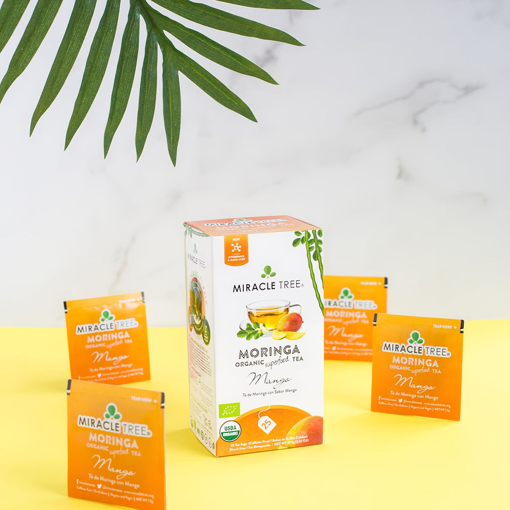 Organic Moringa Tea - Mango - Caffeine-Free Herbal Tea