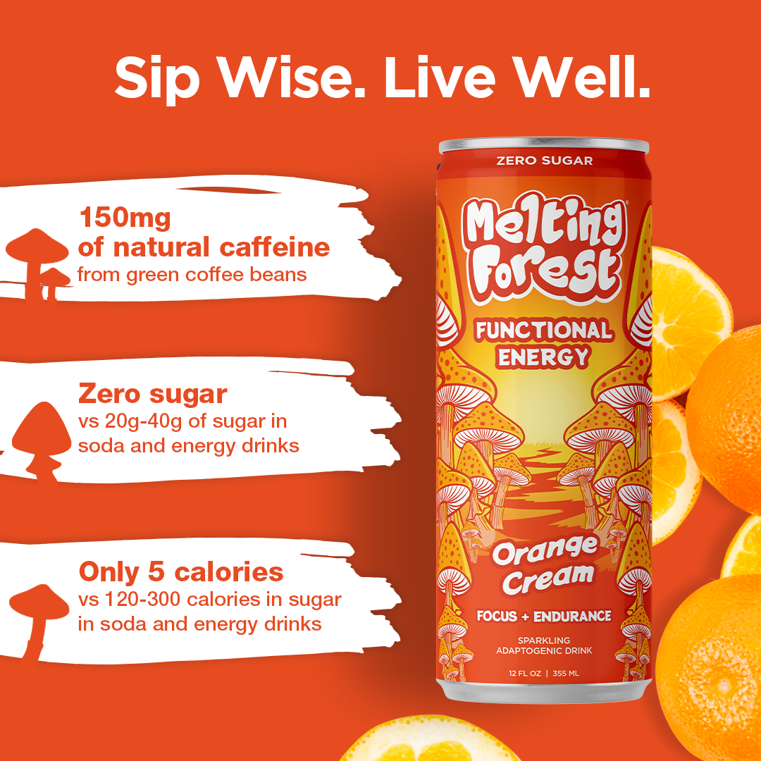 Mushroom Energy Drink 12 Pack - Orange Cream