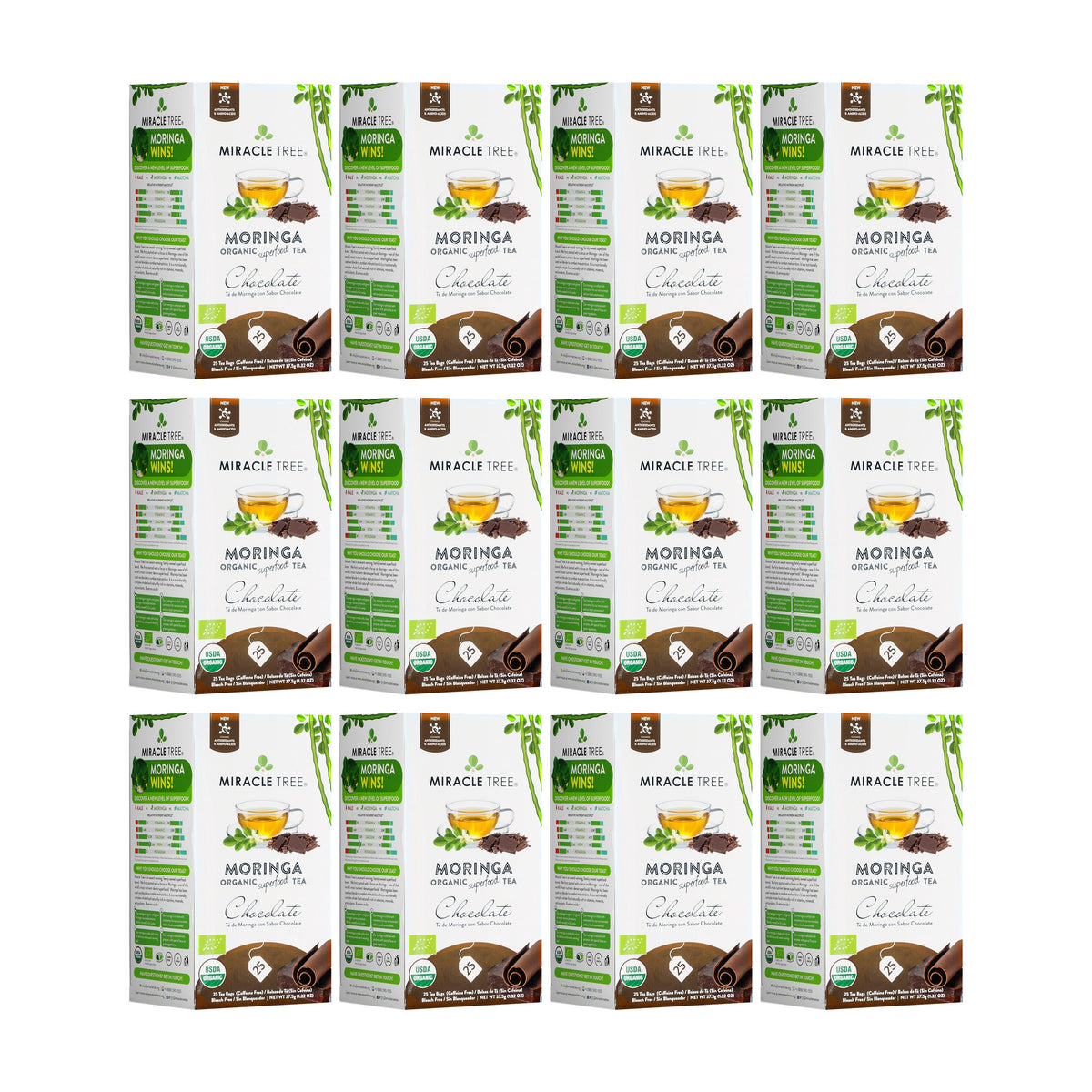 Organic Moringa Tea - Chocolate - Caffeine-Free Herbal Tea
