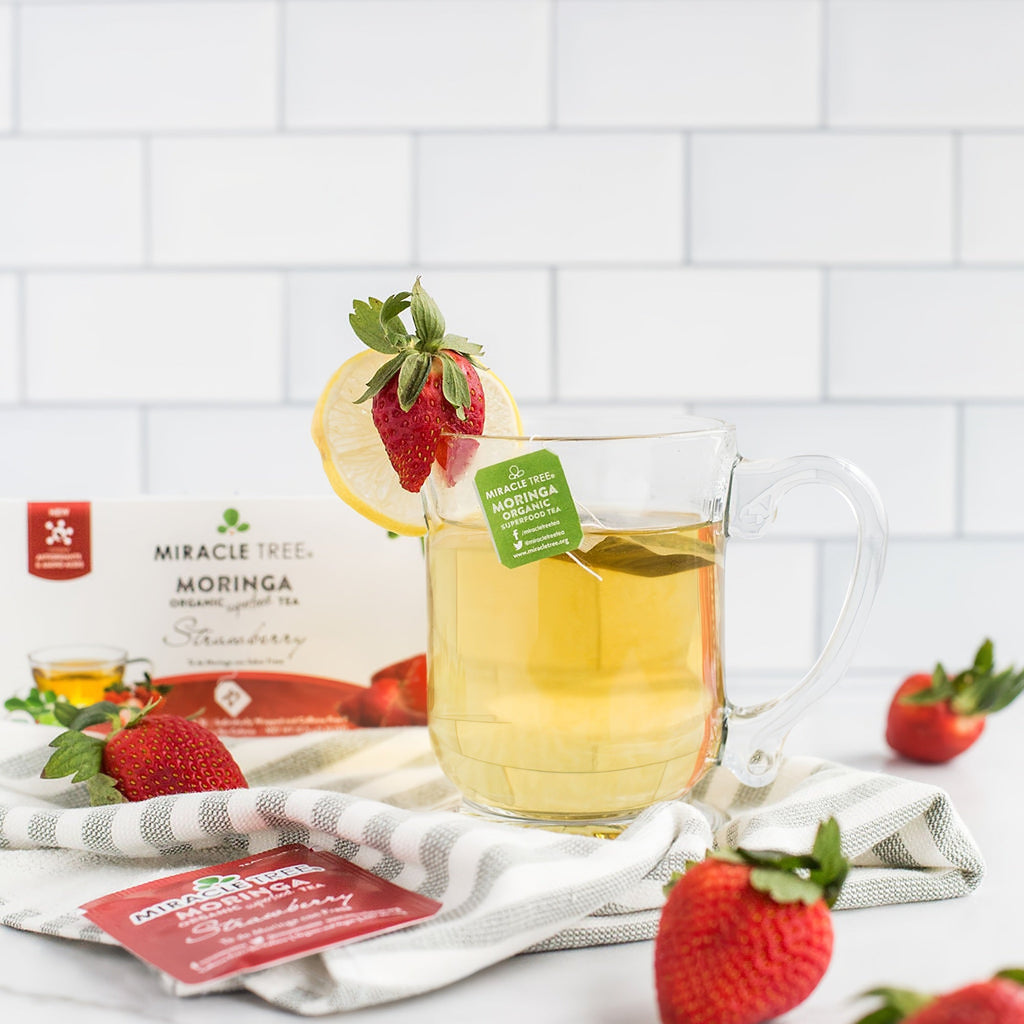 Organic Moringa Tea - Strawberry - Caffeine-Free Herbal Tea