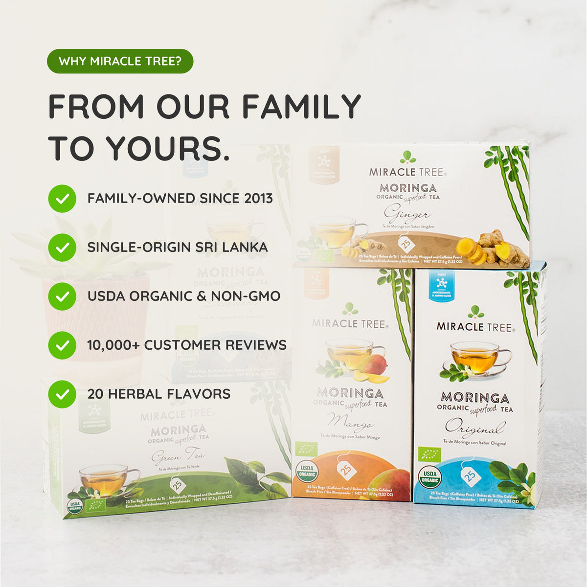 Organic Moringa Tea - Lemon - Caffeine-Free Herbal Tea